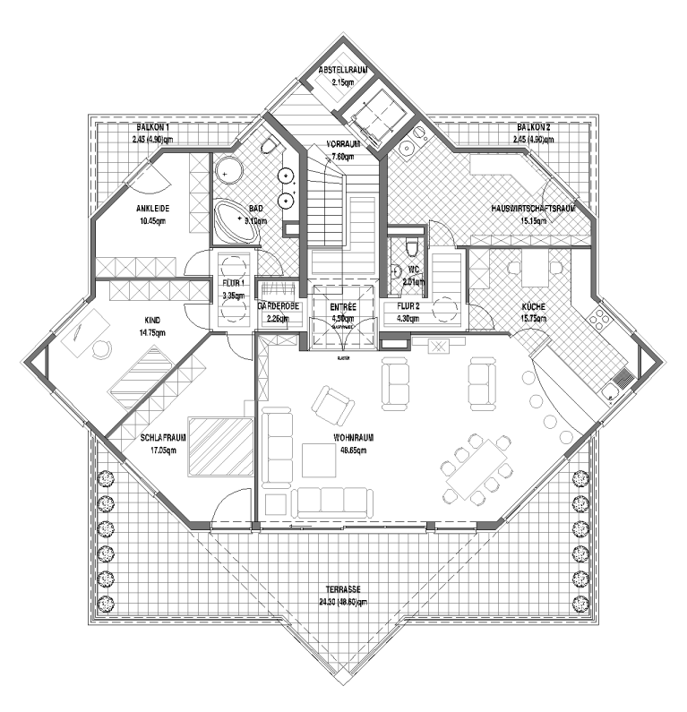 2 Stadtvillen, Bingerstra&beta;e 21, Penthouse